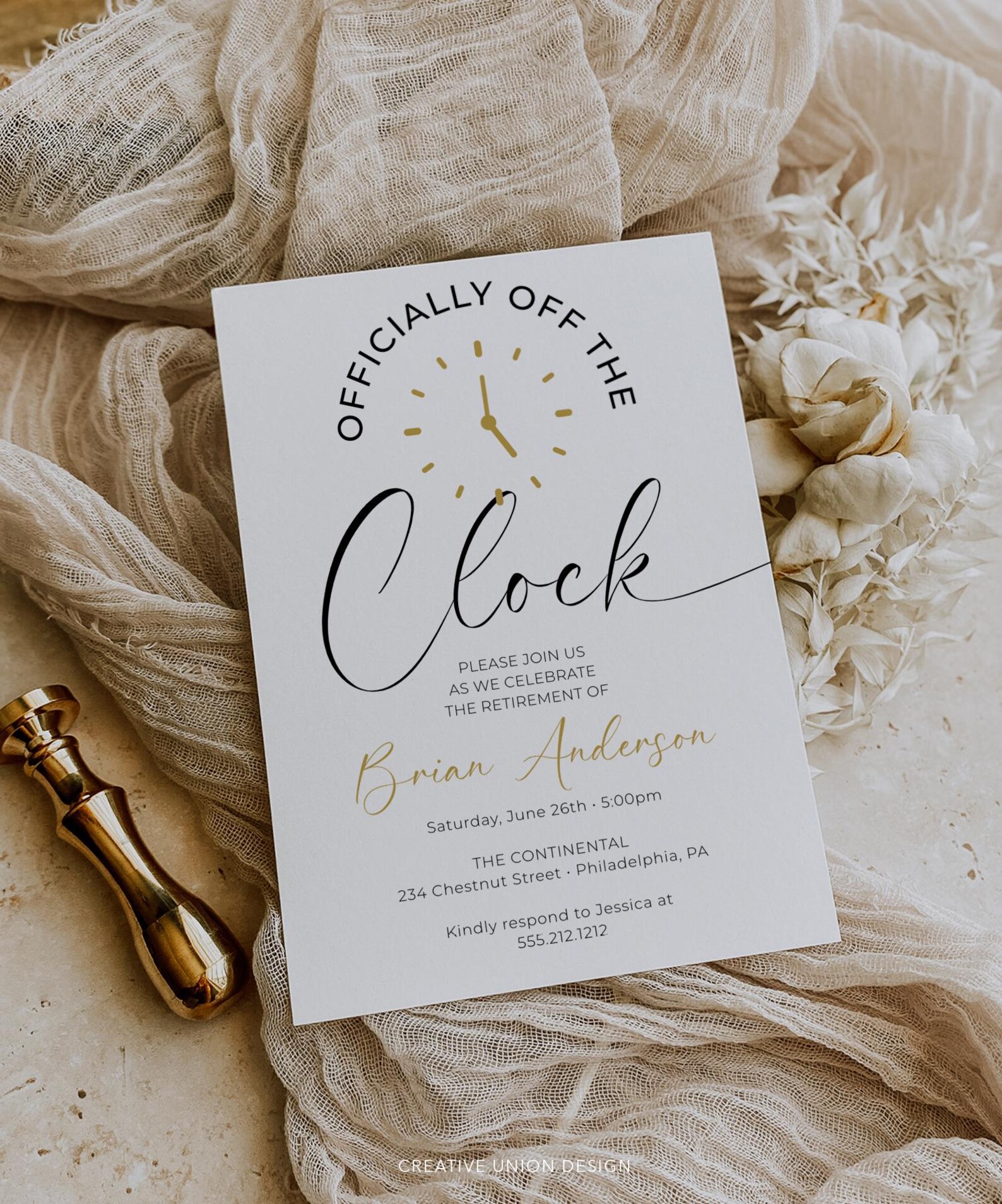 Funny Retirement Party Invitation Template off the Clock Retirement ...