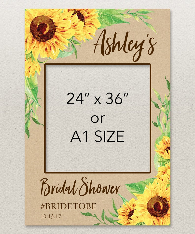 Sunflower Photo Prop Frame Sunflowers Bridal Shower Fall Etsy