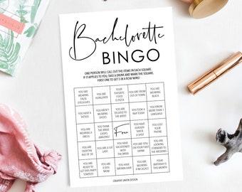 Bachelorette Party Bingo Game, Bachelorette Party Games, Bachelorette Bingo, Drinking Games, Drink If, 60 Game Sheets, Minimal Script