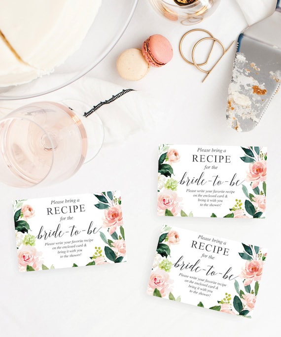Recipe Card Request Printable Please Bring A Recipe Card Bridal
