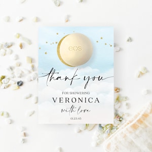 Over The Moon EOS Lip Balm Baby Shower Favors, Boy, Printable Personalized, Thank You Favors, Easy Baby Shower Favor, EOS Lip Balm, Stars