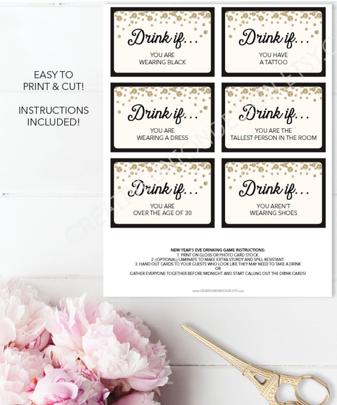 New Years Eve Game Drink If Game Printable New Year's - Etsy Canada