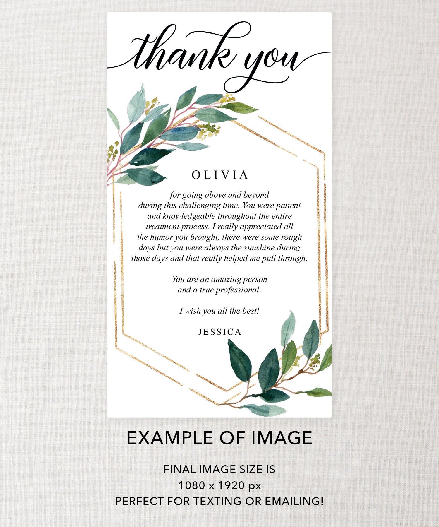 Virtual Thank You Card Digital Thank You Cards Thank You Etsy