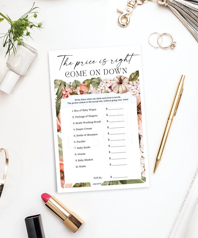 Pumpkin Baby Shower Games Bundle, 6 Baby Shower Games Package