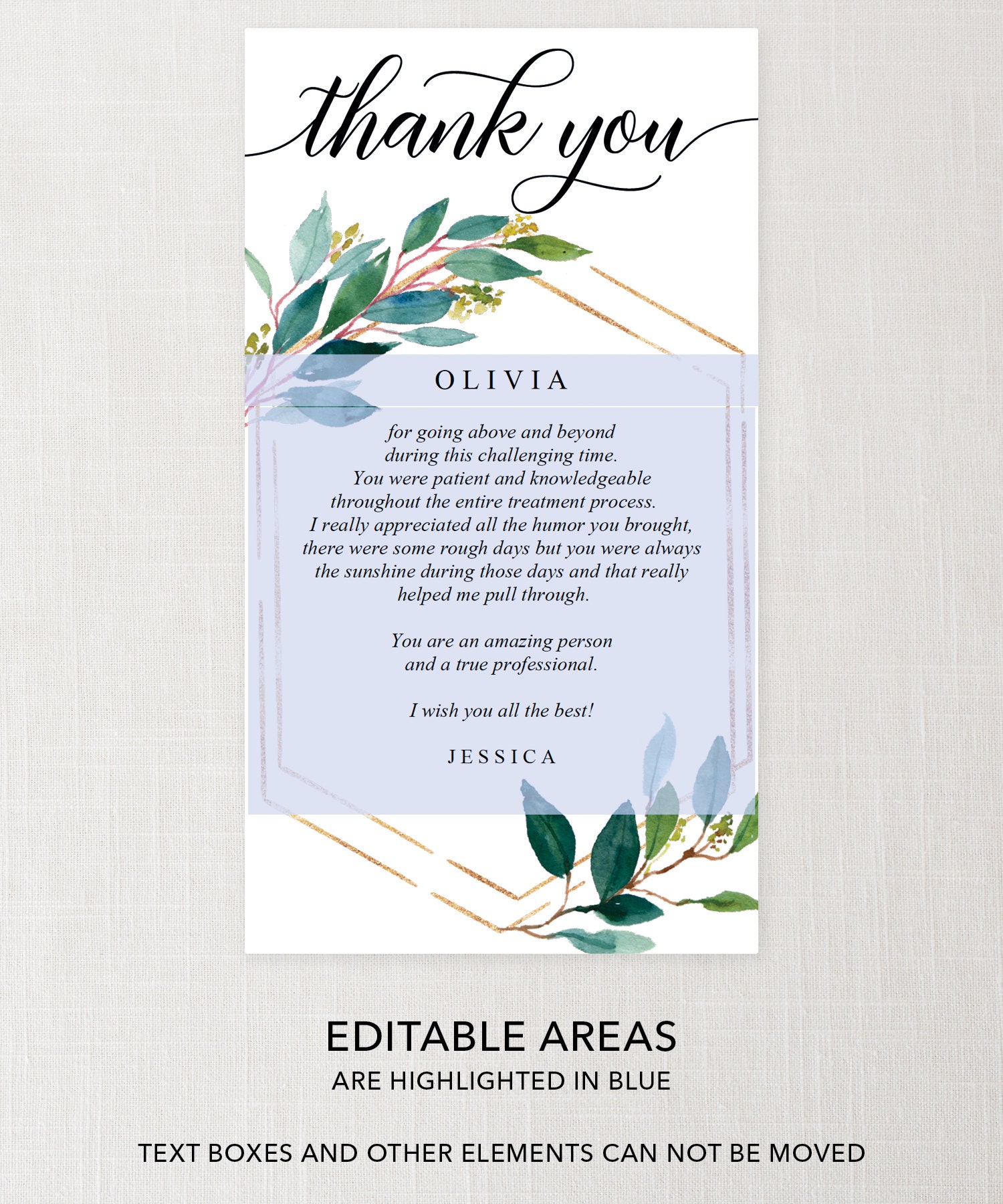 Virtual Thank You Card Digital Thank You Cards Thank You Etsy