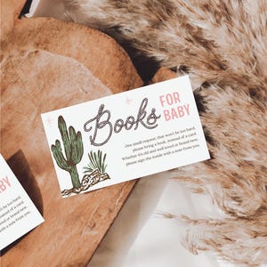 Western Cowgirl Book Request, Baby Shower Book Request, Print at Home, Instead of a Card, Printable Books for Baby,  Girl Baby Shower, West