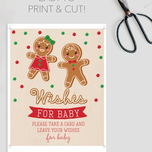 Wishes For Baby Template, What's Baking, Christmas Baby Shower, Holiday Baby Shower, Gender Reveal, Printable, Gingerbread, Boy or Girl image 9