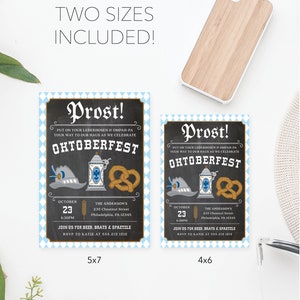 Inbjudan till Oktoberfest Prost! Ölfestinbjudan Redigerbar födelsedagsfestinbjudan till Oktoberfest Utskrivbar födelsedagsfest med öl bild 8