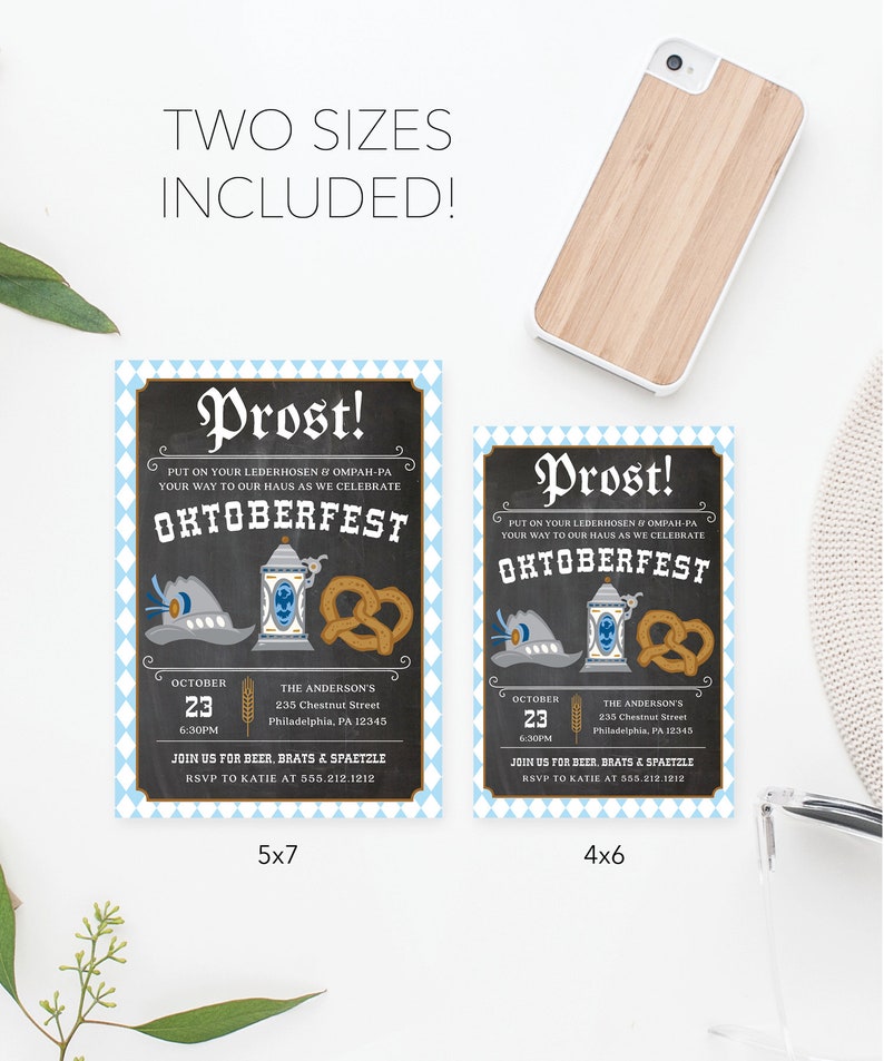 Inbjudan till Oktoberfest Prost! Ölfestinbjudan Redigerbar födelsedagsfestinbjudan till Oktoberfest Utskrivbar födelsedagsfest med öl bild 8