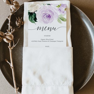 Wedding Menu Template, Printable Menu, Editable Menu, Bridal Shower ...