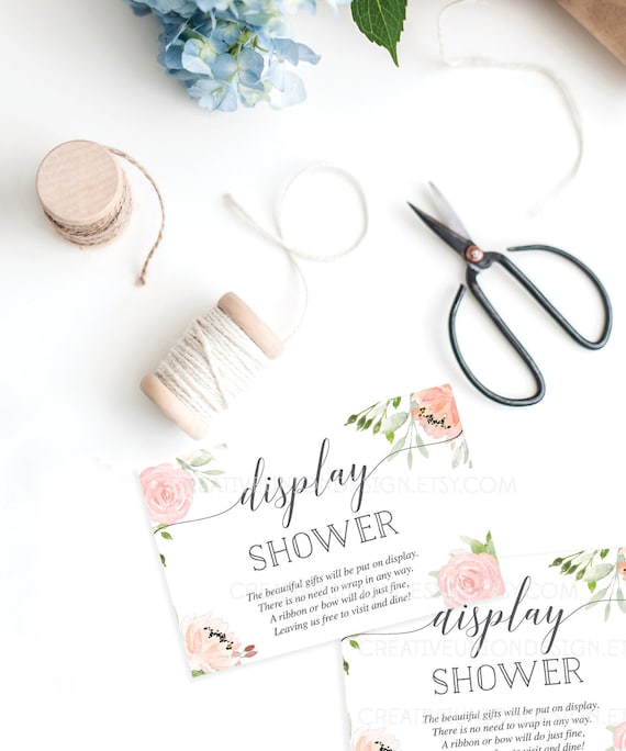 Display Shower Insert Card, Display Shower Card, Baby Shower, Bridal