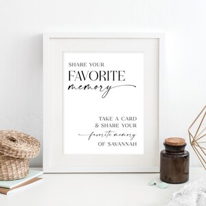 Share a Memory Card Template, Personalized Favorite Memory, Memorial ...