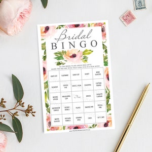 76 juegos de bingo para despedidas de soltera - Juego de despedida de soltera - Bingo para despedidas de soltera - Juegos populares para despedidas de soltera - Bingo para despedidas de soltera con flores silvestres - Descarga instantánea