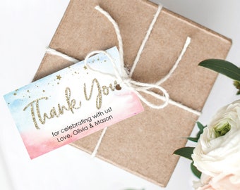 Baby Shower Favor Tags - Thank You Tag - Editable Tag - Twinkle Twinkle Little Star - Gender Reveal Favor Tag - DIY Printable Thank You Tag