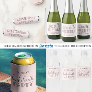 Bachelorette Party Mini Champagne Labels, Printable Editable Champagne Labels, Party Decorations, Bachelorette Bubbly, Blush image 10