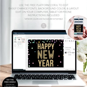 New Year's Eve Mini Champagne Bottle Labels, Happy New Year, Printable New Years Party Mini ...