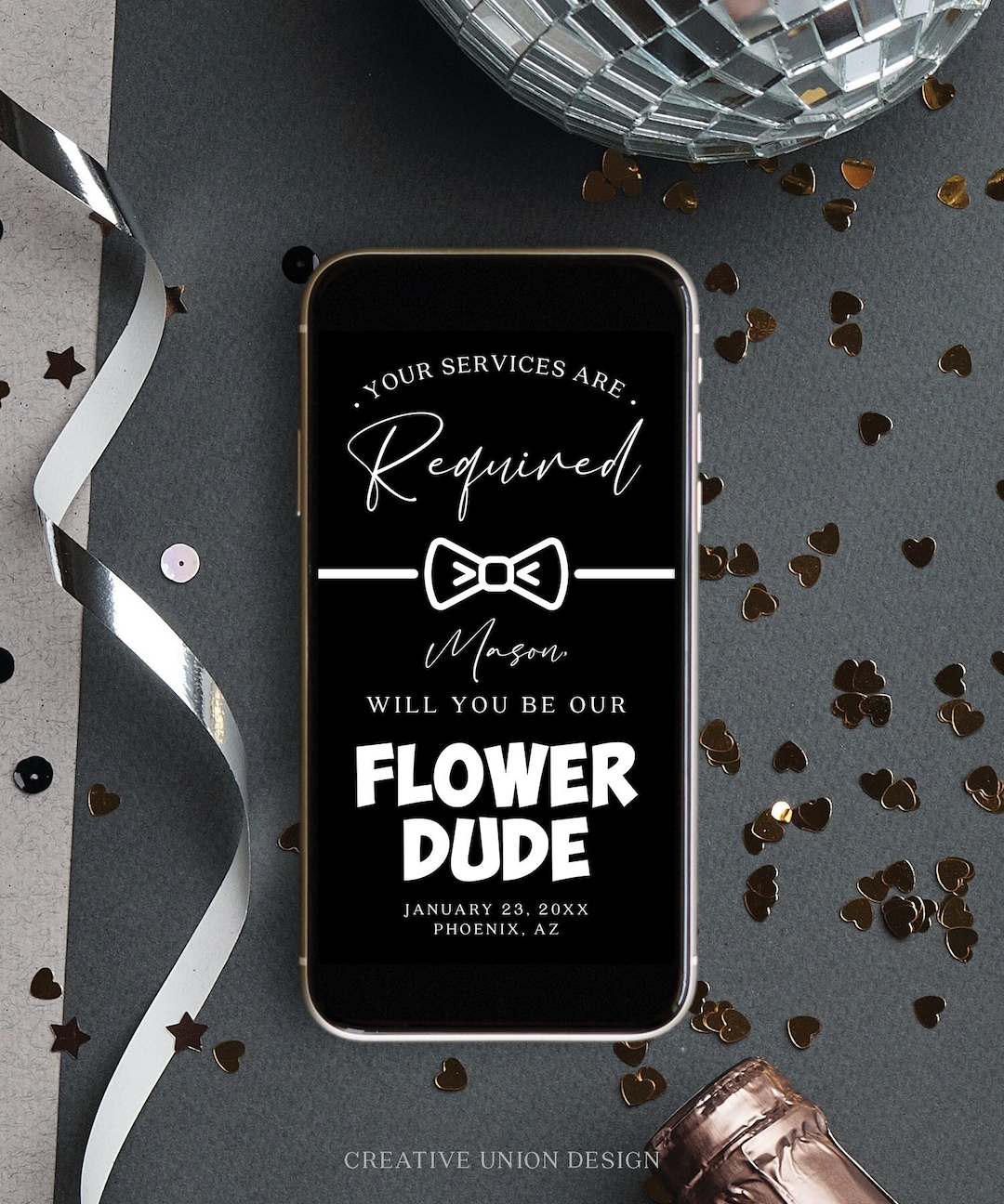 Flower Dude Proposal, Will You Be Our Flower Dude, Digital, Template