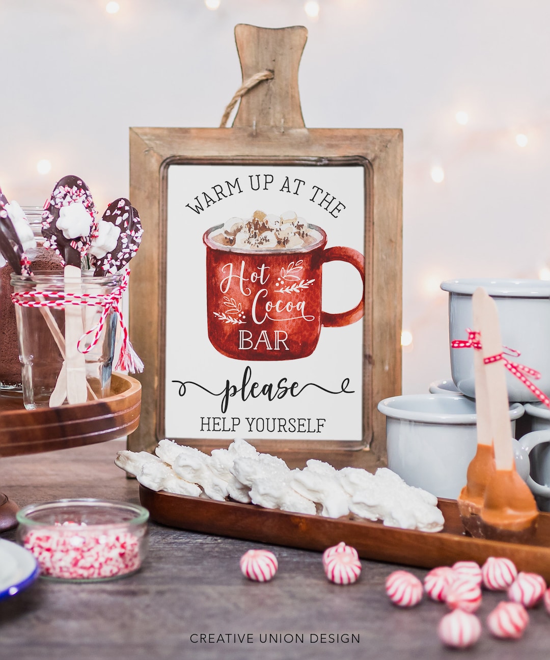 Hot Cocoa Bar Printable Sign Template Hot Chocolate Bar - Etsy