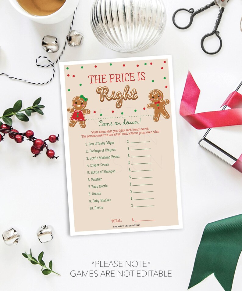 What's Baking Baby Shower Games Bundle, Gingerbread Baby Shower Games