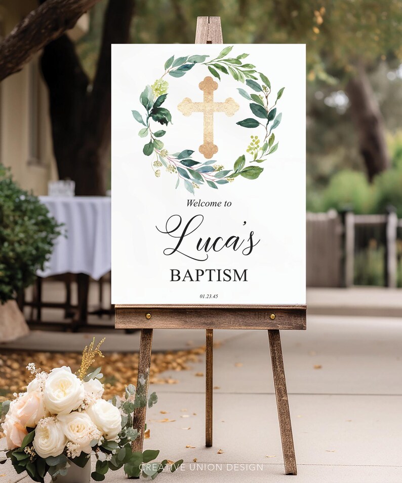 Baptism Welcome Sign Template, Custom Baptism Sign, Greek Orthodox Sign ...