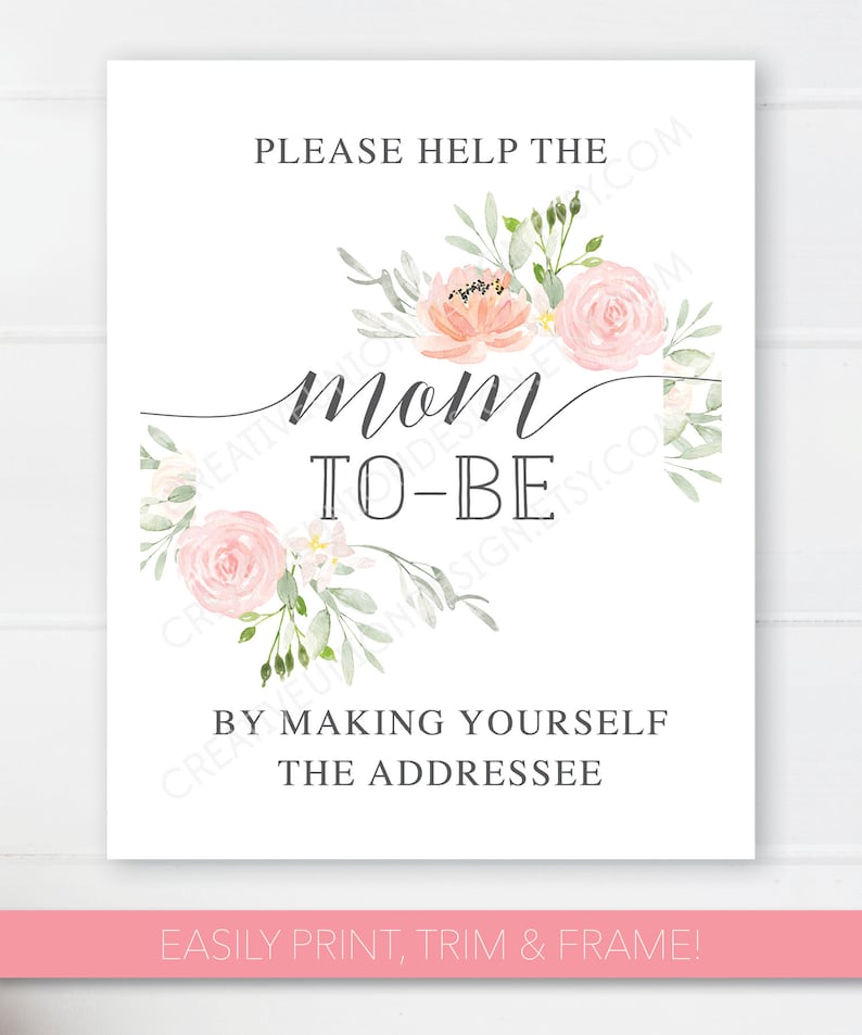 Baby Shower Self Address Envelope Sign 8x10 Baby Shower Etsy