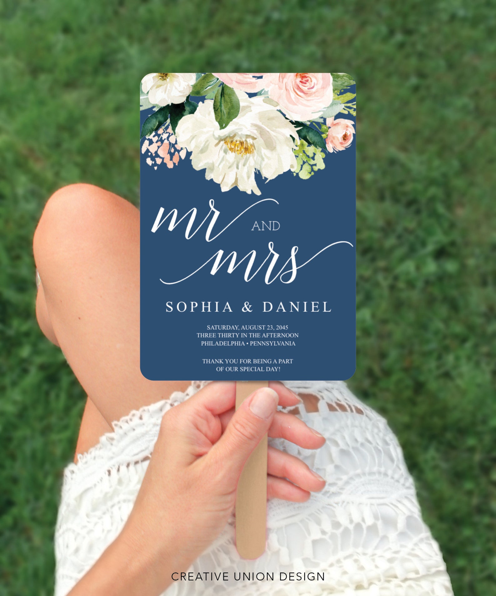 Program Fan Size Paper Floral Wedding Program Fan Printable Program Fan Template Wedding Fans ...