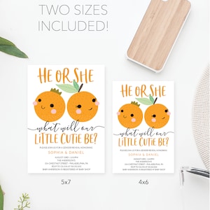 A Little Cutie Gender Reveal Invitation, Gender Reveal Party Invite, Editable Printable, Gender Neutral, Couples Baby Shower, He or She image 8