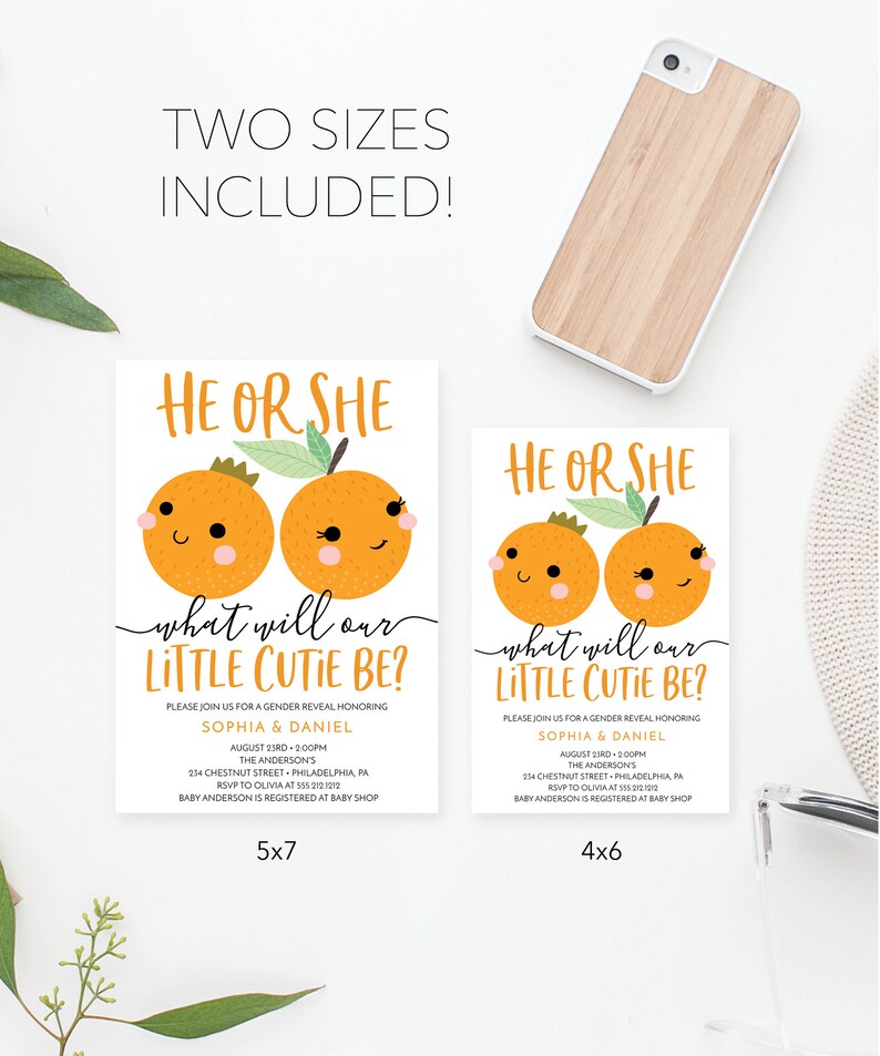 A Little Cutie Gender Reveal Invitation Gender Reveal Party Etsy