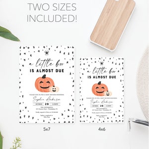 Halloween Printable Baby Shower Invite, Editable Invites, Boy or Girl ...