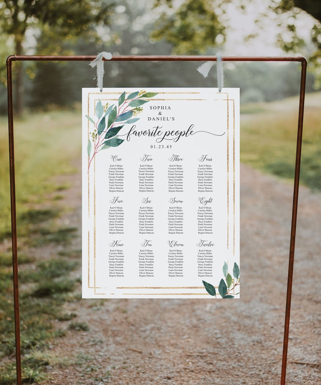 Printable Seating Chart Template, Seating Arrangement Sign, Wedding ...