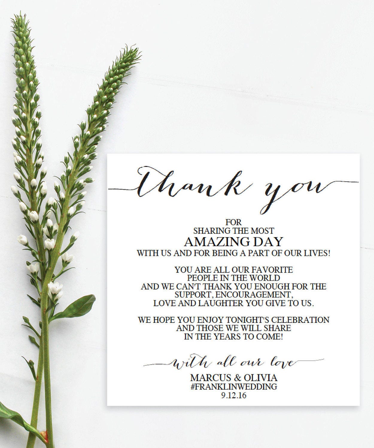 Wedding Thank You Cards Wedding Reception Editable Wedding | Etsy