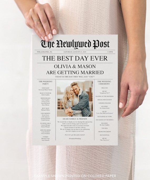 newspaper-wedding-program-printable-wedding-programs-etsy