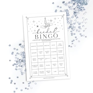 Juego de bingo de cartas del tarot místico para despedida de soltera, juegos de despedida de soltera con limón, decoración de despedida de soltera, descarga, despedida de soltera celestial, cristal