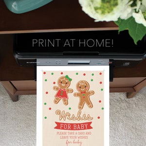 Wishes For Baby Template, What's Baking, Christmas Baby Shower, Holiday Baby Shower, Gender Reveal, Printable, Gingerbread, Boy or Girl image 8