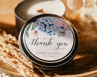 Wedding Favors Thank You Stickers Template, Favor Tags, Favor Stickers, Favor Tags, Hydrangea, Navy Blooms, Floral Favors, Wedding Thank You