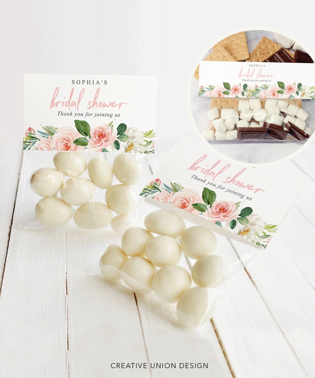 Editable Bridal Shower Treat Bag Topper, Bridal Shower Favors, Favor