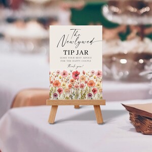 Newlywed Tip Jar Sign and Advice Cards, Advice for the Newlyweds ...