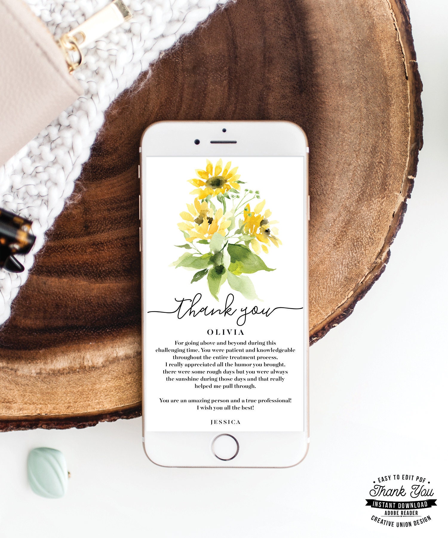 Virtual Thank You Card Digital Thank You Cards Last Minute Etsy