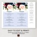 Menu Template Wedding Menu Printable Menu Card Bridal - Etsy