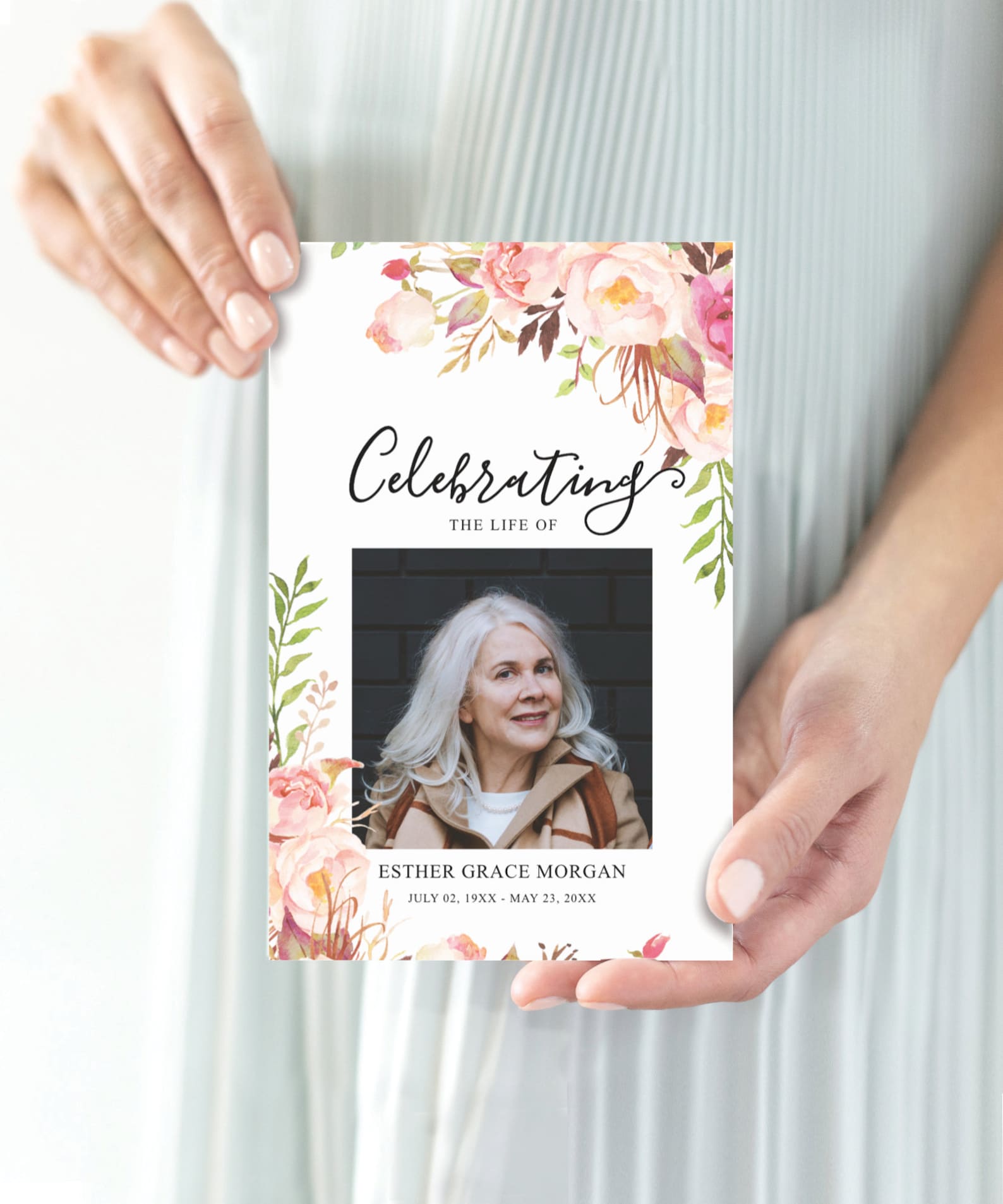 Funeral Program Template for Woman Printable Memorial Etsy Funeral Program Template for Woman Printable Memorial Etsy