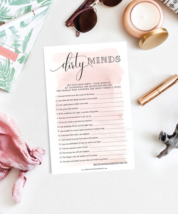 Dirty Minds Game Funny Bachelorette Party Games - Etsy Dirty Minds Game Funny Bachelorette Party Games - Etsy