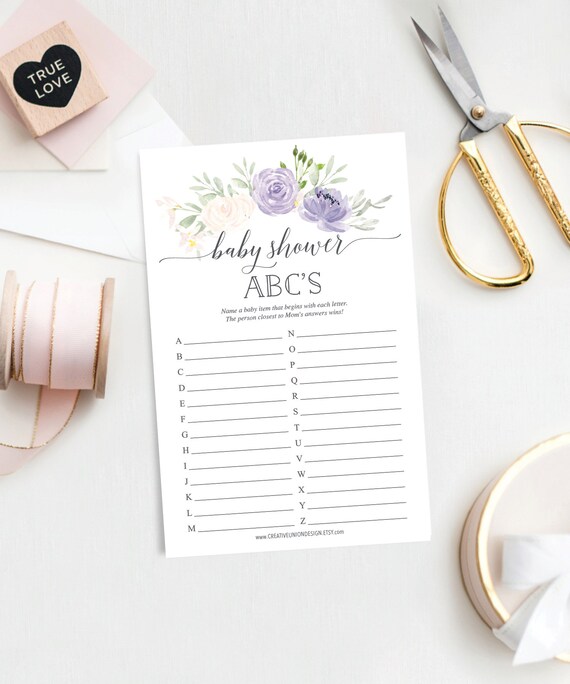 ABC s Baby Shower Game Baby Shower Game Baby ABCs Printable Instant ABC s Baby Shower Game Baby Shower Game Baby ABCs Printable Instant