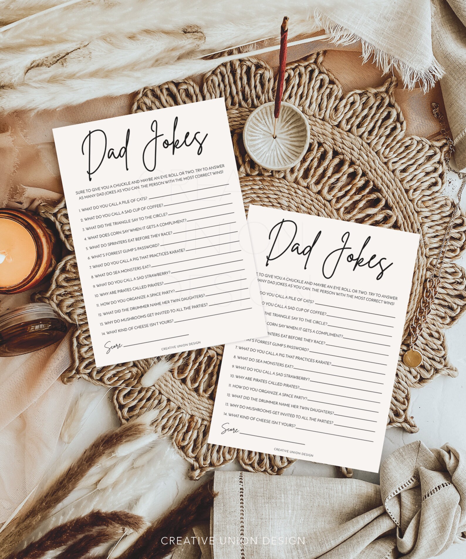 Dad Jokes Baby Shower Game, Editable Baby Shower Game, Funny Jokes and ...