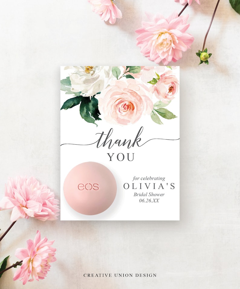 EOS Lip Balm Bridal Shower Favors Printable Thank You - Etsy