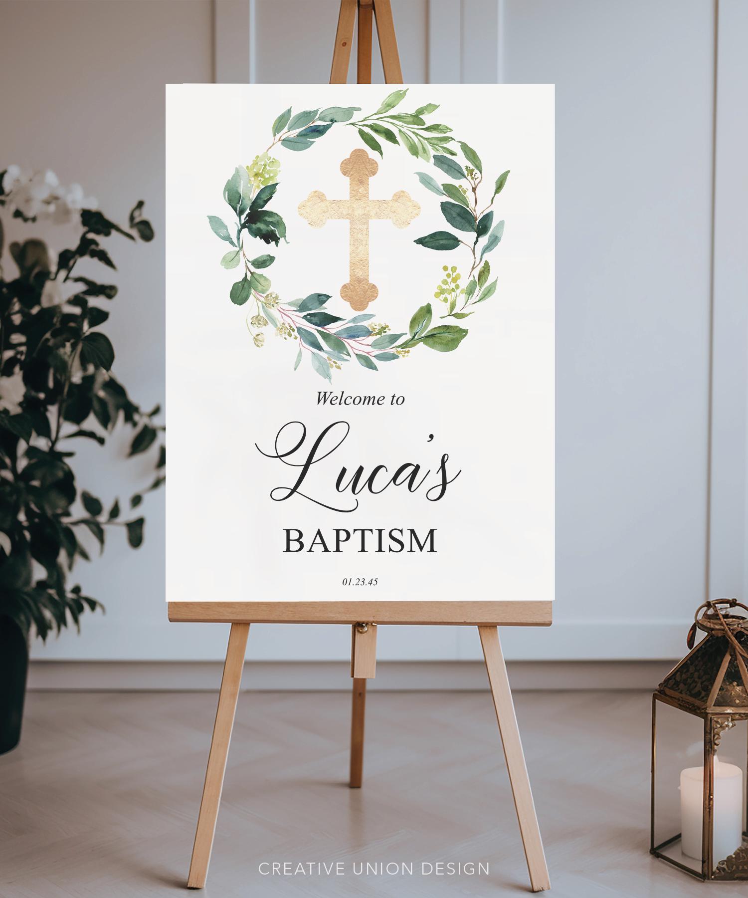 Baptism Welcome Sign Template, Custom Baptism Sign, Greek Orthodox Sign ...