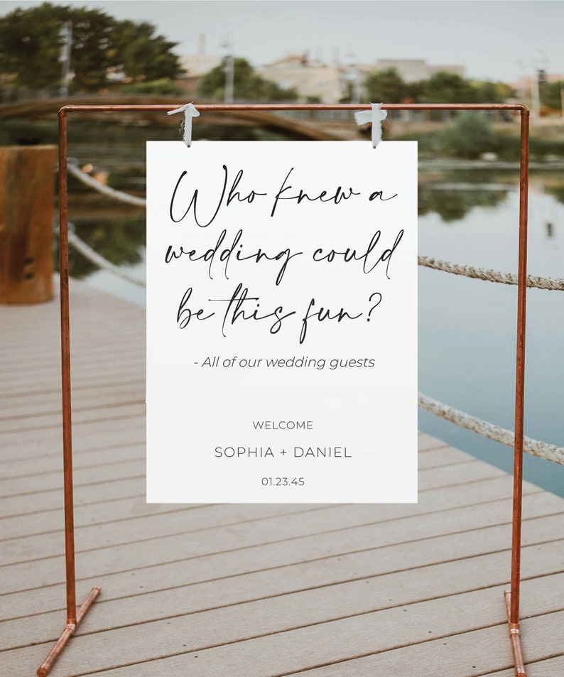 Modern Handwritten Funny Wedding Sign Template Etsy