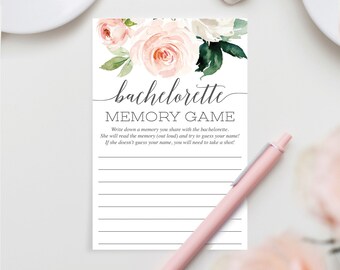 Bachelorette Share a Memory Game - Bachelorette Party Games - Favorite Memory - Printable - Drinking Game - Hen - Blushing Blooms