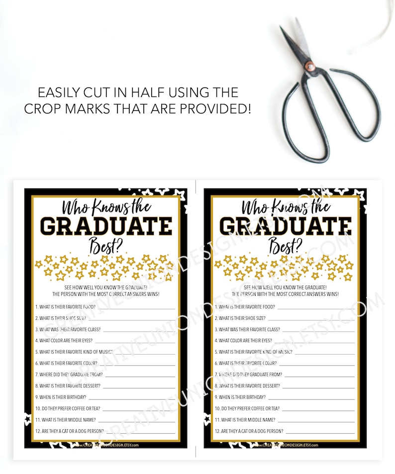 who knows the graduate best graduation party game grad etsy