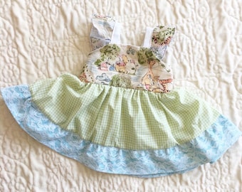 Dress 3T Little Girls Floral Spring and Summer Dresses with Flounce Ruffle Sleeves Fits size 3T