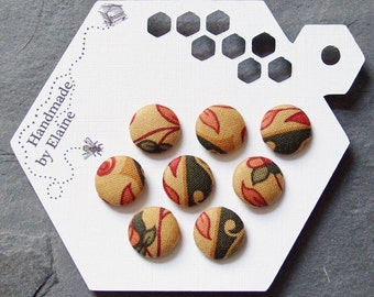 Red - 1.5cm Handmade Fabric Small Button (Set of 12) 14 main image 1
